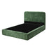 Double Compressed Bed Frame with Headboard Chenille Green