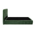 Double Compressed Bed Frame with Headboard Chenille Green