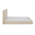 Double Upholstered Fabric Bed Frame Metal Base Chenille Beige