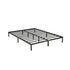 Double Upholstered Fabric Bed Frame Metal Base Chenille Beige