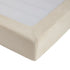 Double Upholstered Fabric Bed Frame Metal Base Chenille Beige