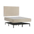 Double Upholstered Fabric Bed Frame Metal Base Chenille Beige
