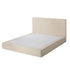 Queen Upholstered Fabric Bed Frame Metal Base Chenille Beige