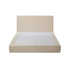 Queen Upholstered Fabric Bed Frame Metal Base Chenille Beige