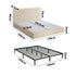 Queen Upholstered Fabric Bed Frame Metal Base Chenille Beige