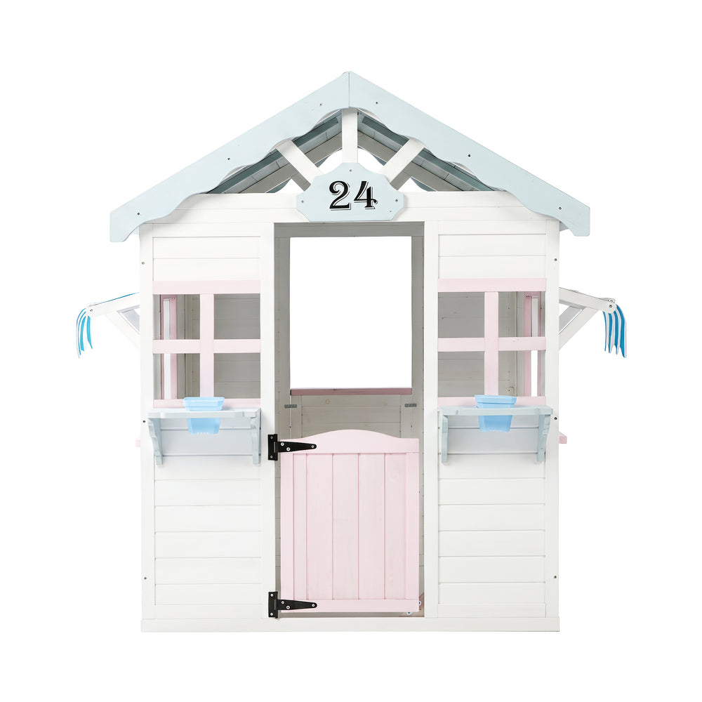 Mazam Kids Wooden Cubby House Outdoor Playhouse Backyard Play