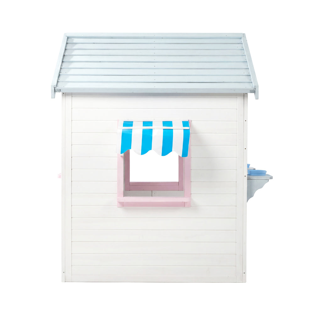 Mazam Kids Wooden Cubby House, Outdoor Playhouse with Windows & Magnetic Door