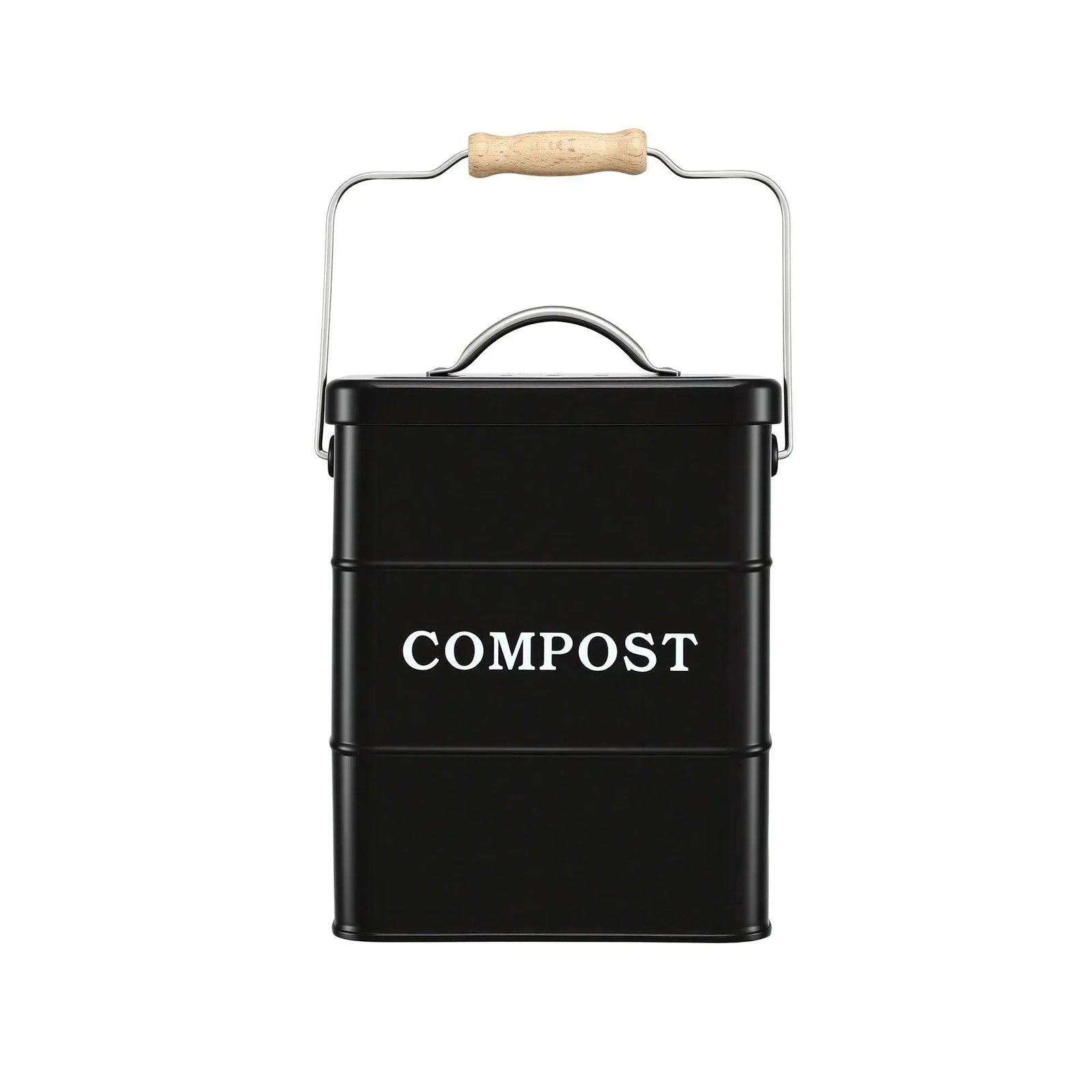 5L Compost Bin Kitchen Countertop Food Waste Caddy Black