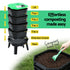 Compost Bin 4-Tray Stackable Worm Farm Composter with Liquid Fertiliser Tap