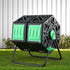 Compost Bin Dual-Chamber 130L Composter Tumbler Rotating Garden Recycle Food Waste