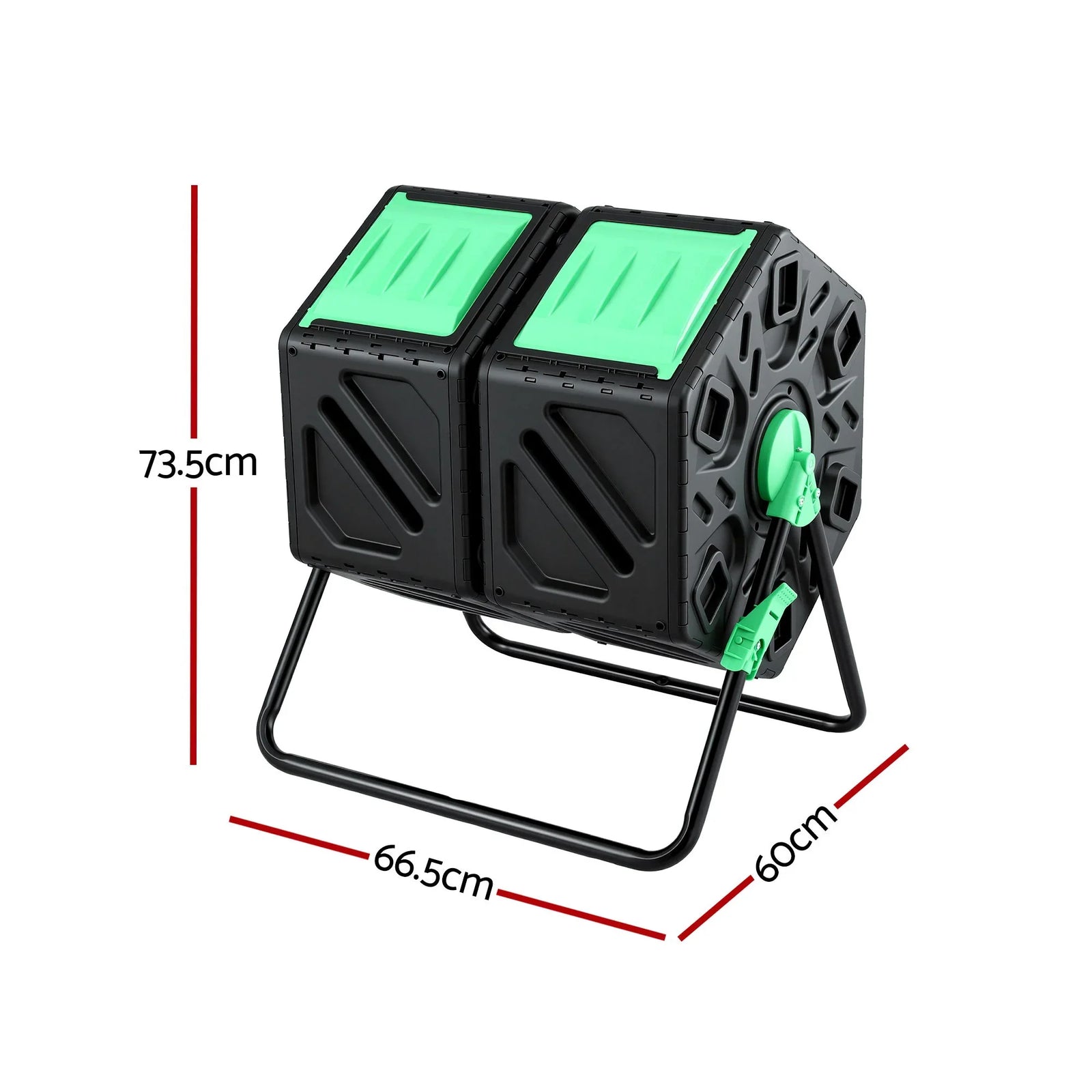 Compost Bin Dual-Chamber 130L Composter Tumbler Rotating Garden Recycle Food Waste