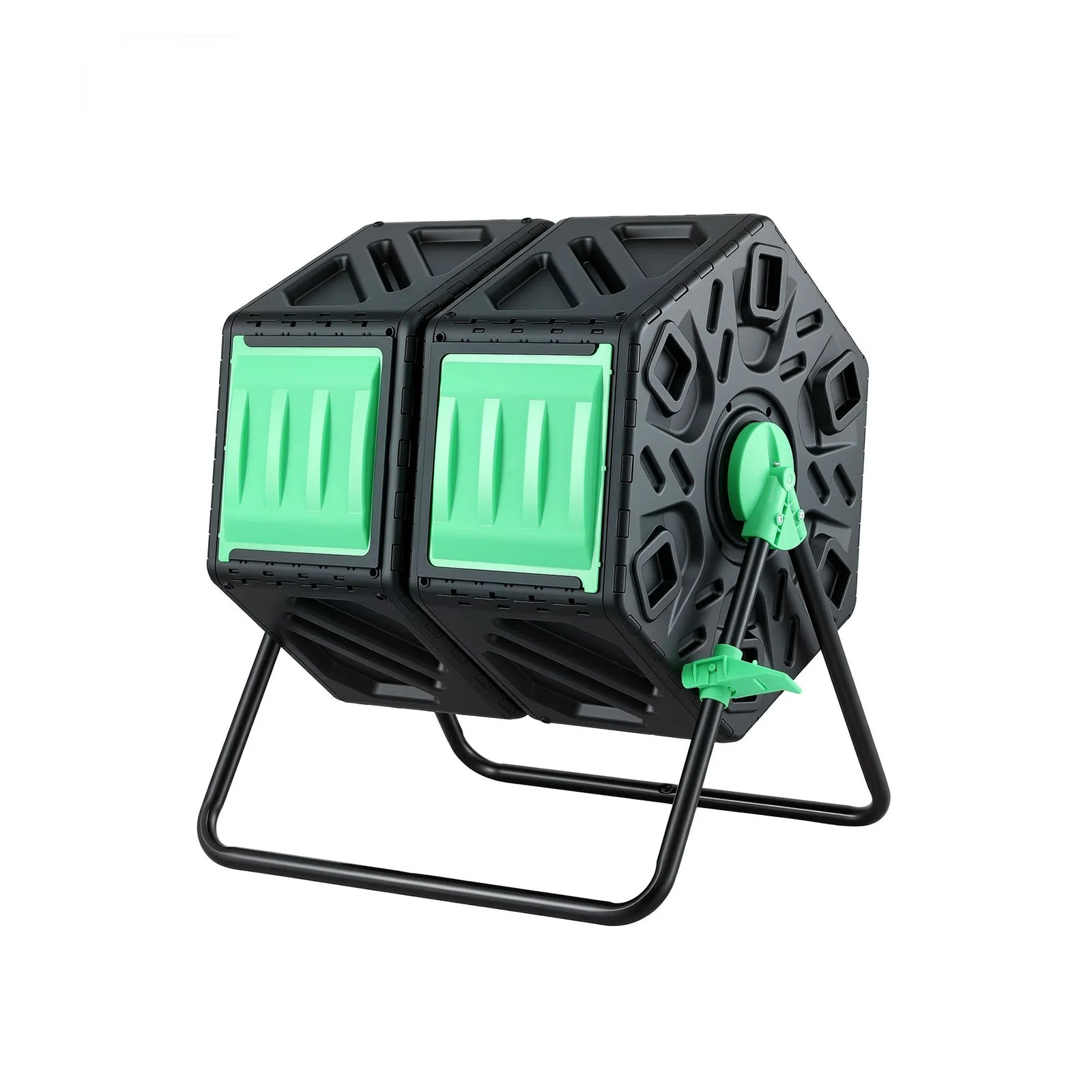 Compost Bin Dual-Chamber 130L Composter Tumbler Rotating Garden Recycle Food Waste