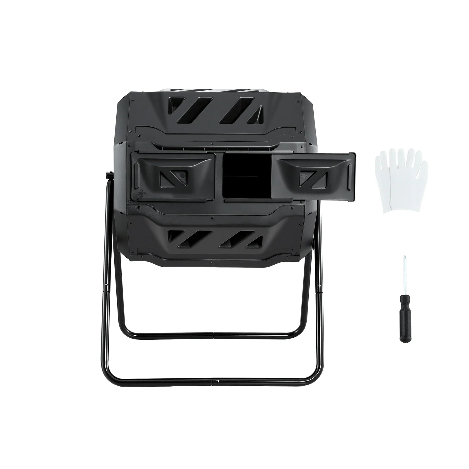 Compost Bin Dual-Chamber 160L Composter Tumbler Rotating Garden Recycle Food Waste