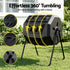 Compost Bin Dual-Chamber 160L Composter Tumbler Rotating Garden Recycle Food Waste