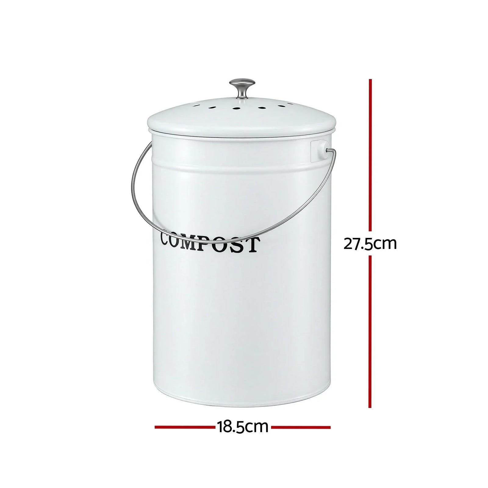Compost Bin Kitchen Compost Caddy Food Waste Bin Bench White