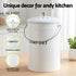 Compost Bin Kitchen Compost Caddy Food Waste Bin Bench White