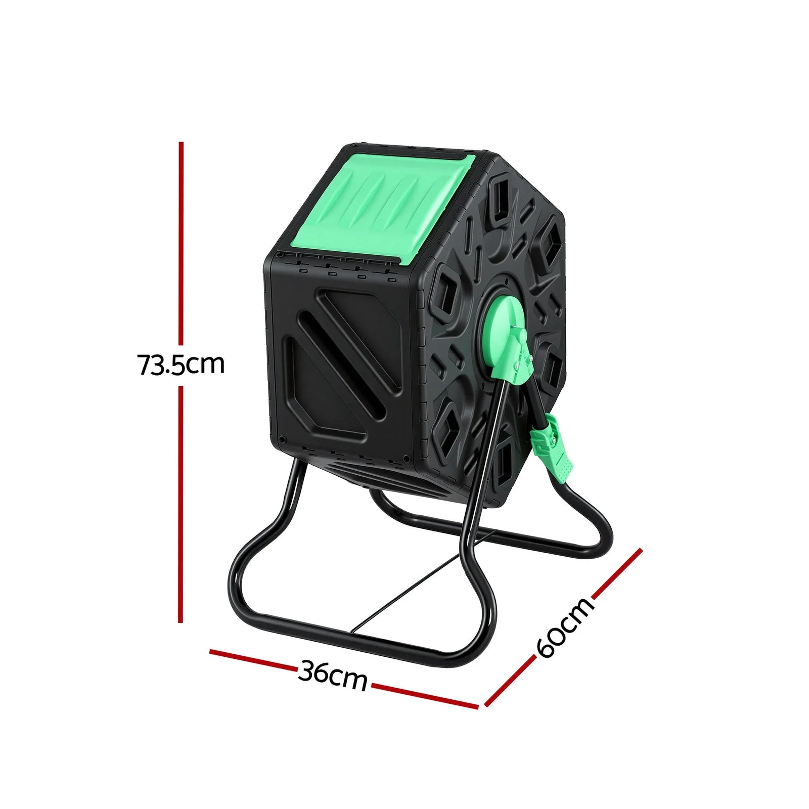 Compost Bin 65L Composter Tumbler Rotating Outdoor With Sliding Door