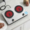 2400W Ceramic Cooktop – 2‑Zone Infrared, Knob Control, Black Glass