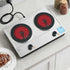 2400W Ceramic Cooktop – 2‑Zone Infrared, Knob Control, Black Glass
