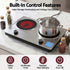 2400W Ceramic Cooktop – 2‑Zone Infrared, Knob Control, Black Glass