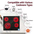 Ceramic Cooktop 5 Zones – 7600W, Touch Control, Dual Zone, Black Glass