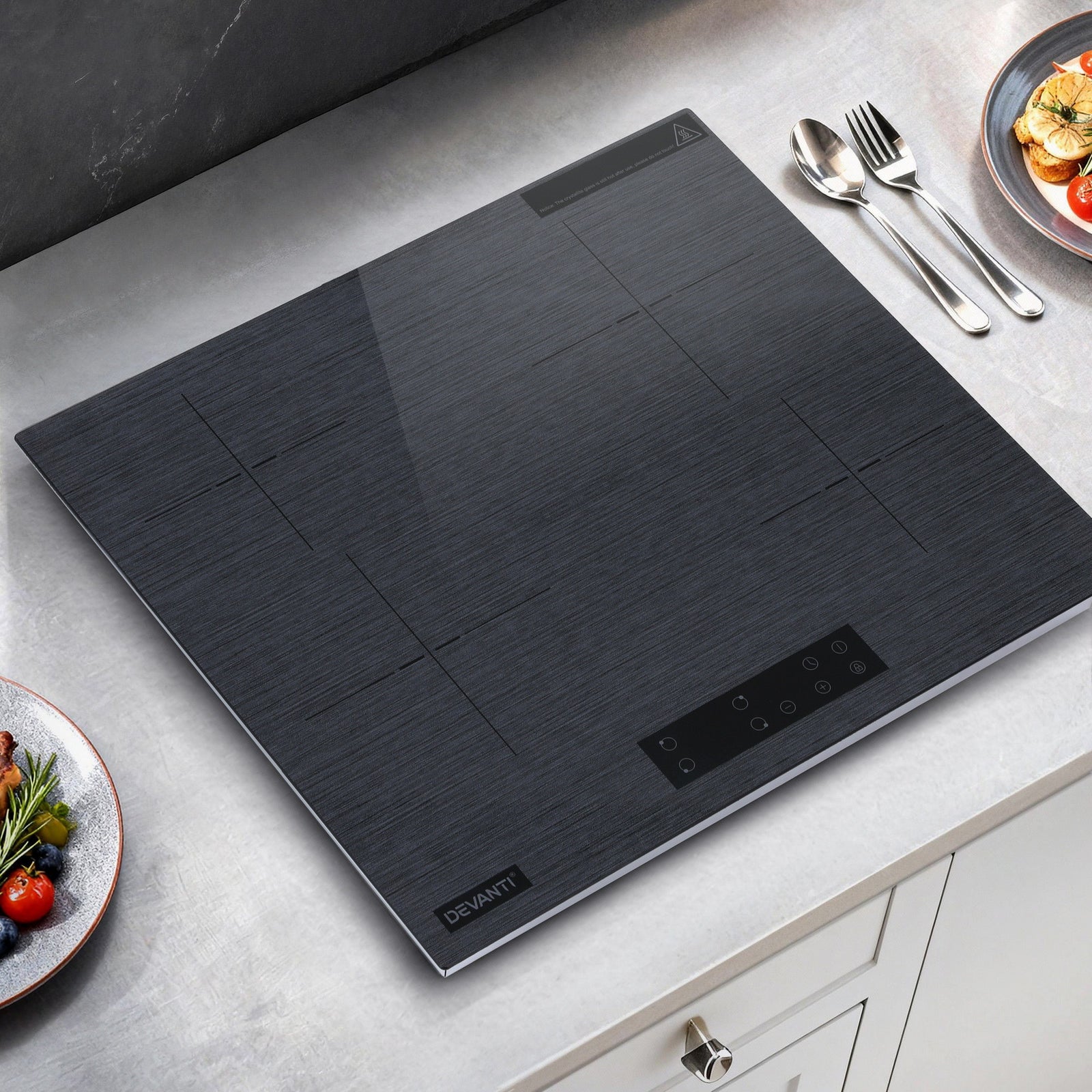 Electric Ceramic Cooktop 60cm Touch Control Grey