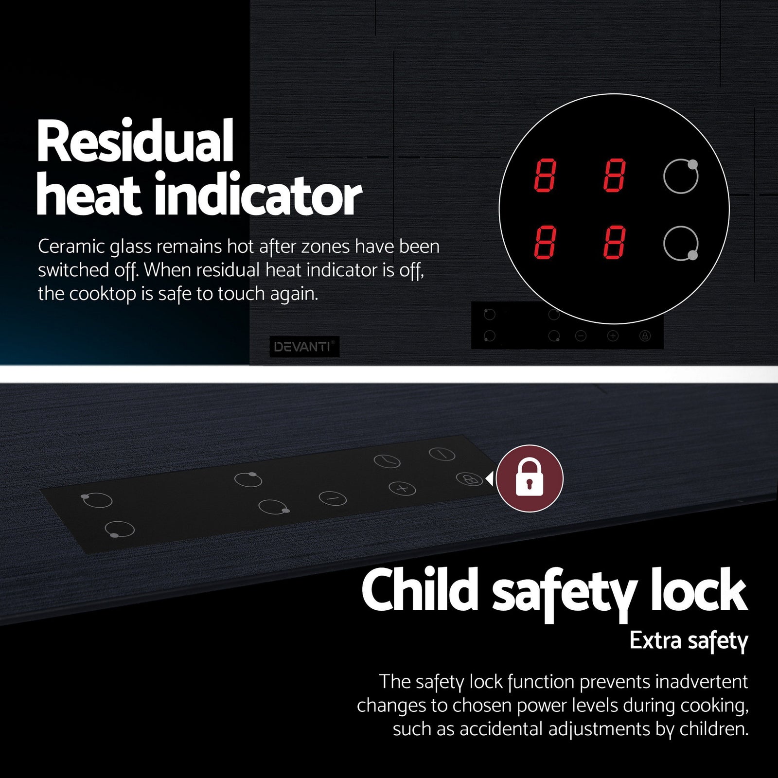 Electric Ceramic Cooktop 60cm Touch Control Grey