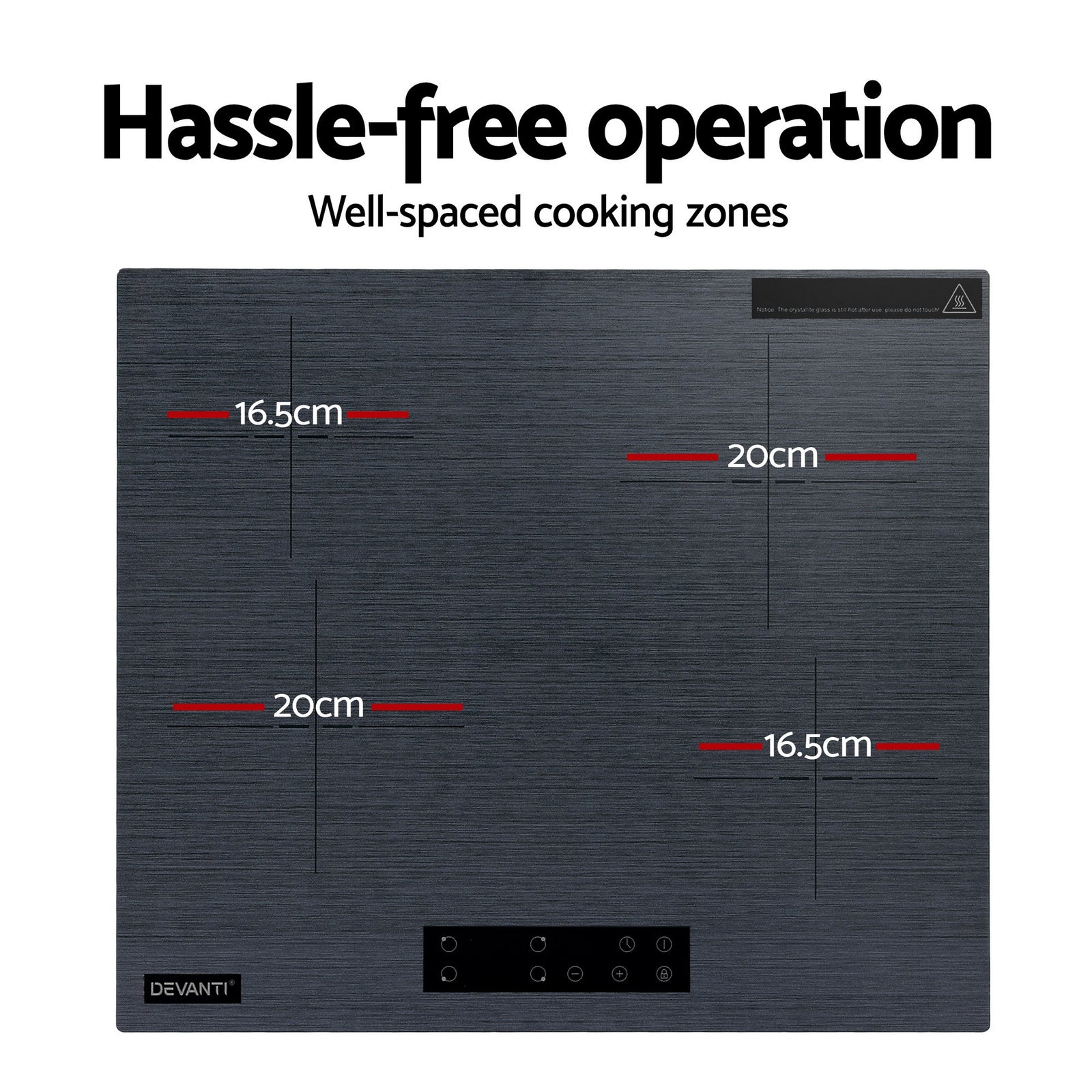 Electric Ceramic Cooktop 60cm Touch Control Grey