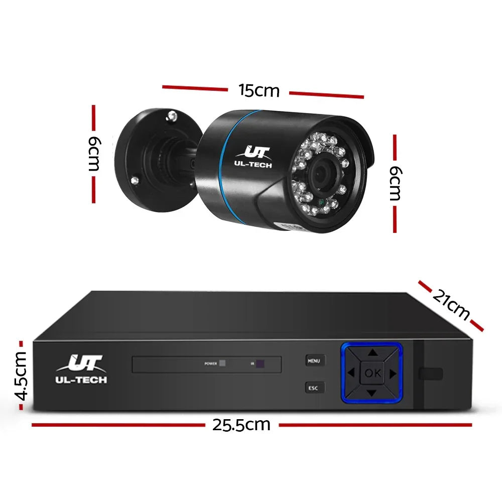 UL-Tech CCTV 4CH 1080P Security System 4 Cameras 2TB HDD DVR Outdoor IP66