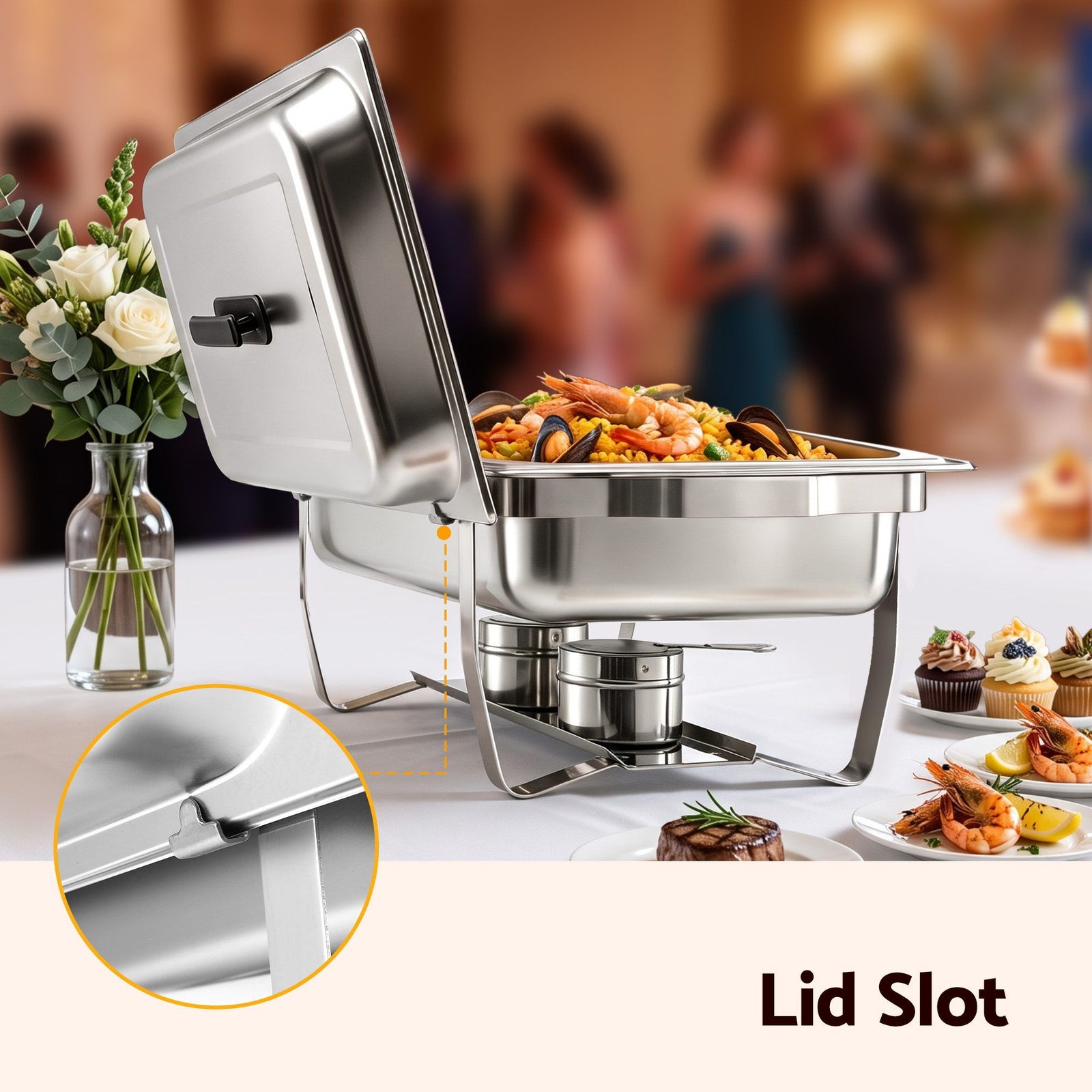 5-Star Chef Chafing Dish 9L 1-Pan Buffet Warmer Food Warmer Catering Server