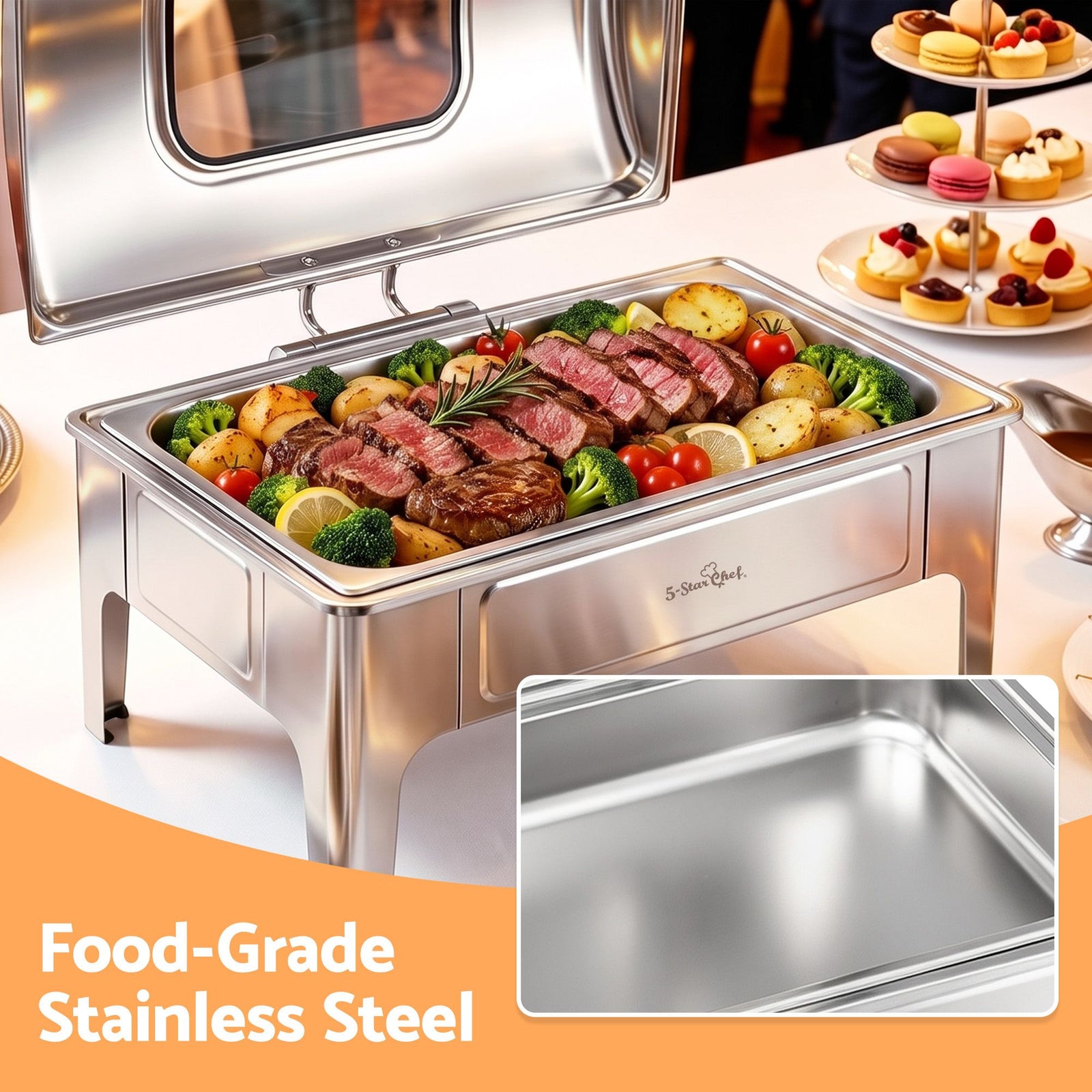 5-Star Chef 9L Chafing Dish Buffet Warmer Food Warmer Catering Server