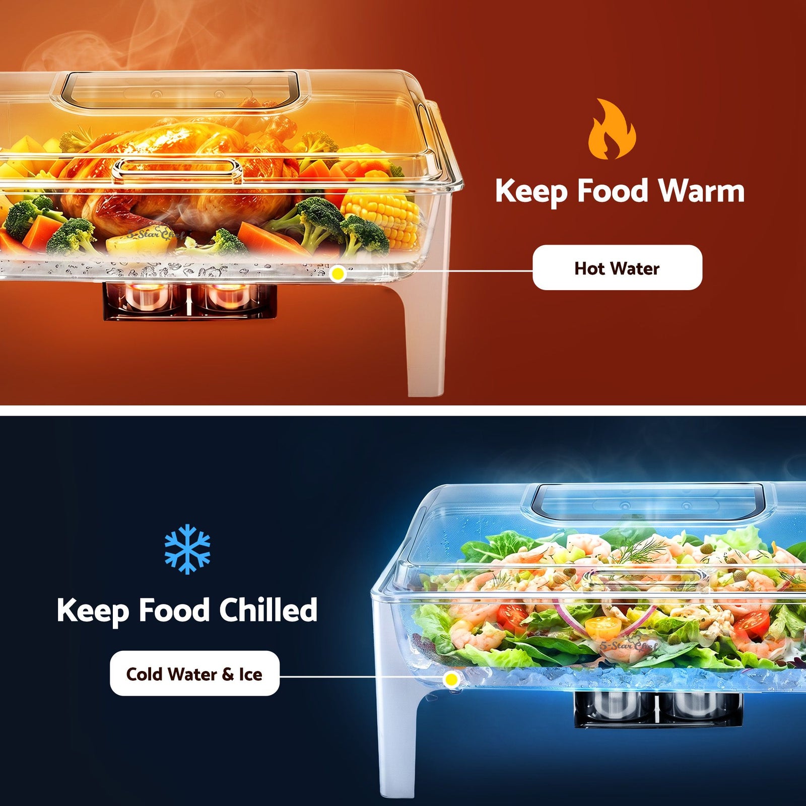 5-Star Chef 9L Chafing Dish Buffet Warmer Food Warmer Catering Server