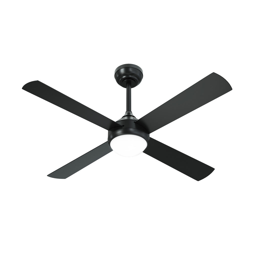 52'' AC Ceiling Fan with Light Remote Control 4 Blades Black