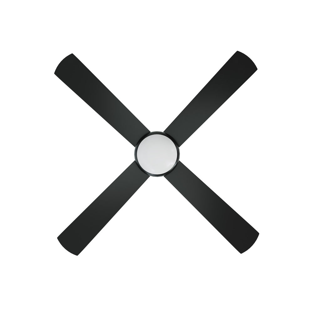 52'' AC Ceiling Fan with Light Remote Control 4 Blades Black