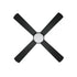 52'' AC Ceiling Fan with Light Remote Control 4 Blades Black