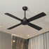 52'' Ceiling Fan AC Remote Control Timer 4 Blades Black