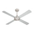 52'' Ceiling Fan AC Remote Control Timer 4 Blades Silver