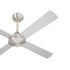 52'' Ceiling Fan AC Remote Control Timer 4 Blades Silver