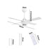 52'' Ceiling Fan AC Remote Control Timer 4 Blades White