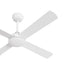 52'' Ceiling Fan AC Remote Control Timer 4 Blades White