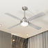 52'' AC Ceiling Fan with Light Remote Control 4 Blades Silver