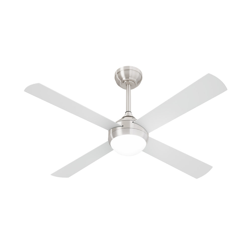 52'' AC Ceiling Fan with Light Remote Control 4 Blades Silver