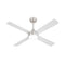 52'' AC Ceiling Fan with Light Remote Control 4 Blades Silver