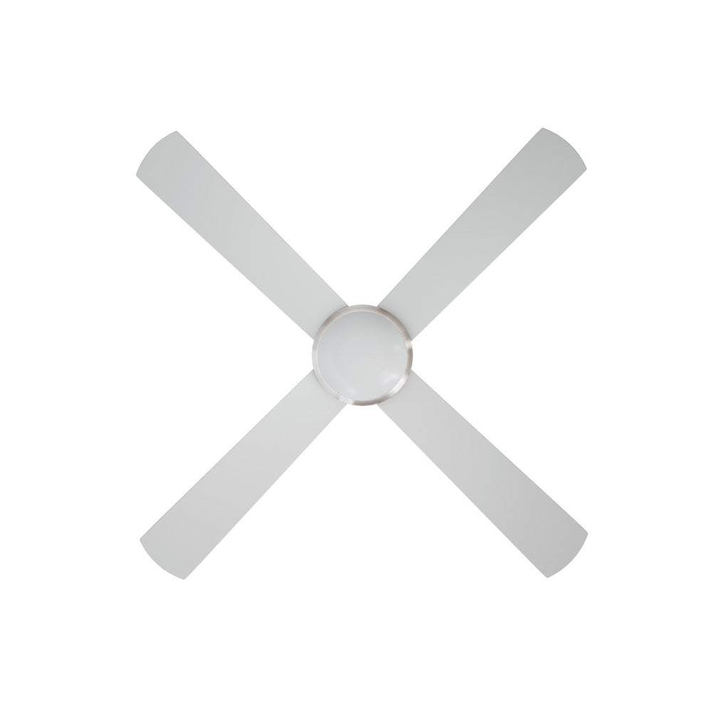 52'' AC Ceiling Fan with Light Remote Control 4 Blades Silver