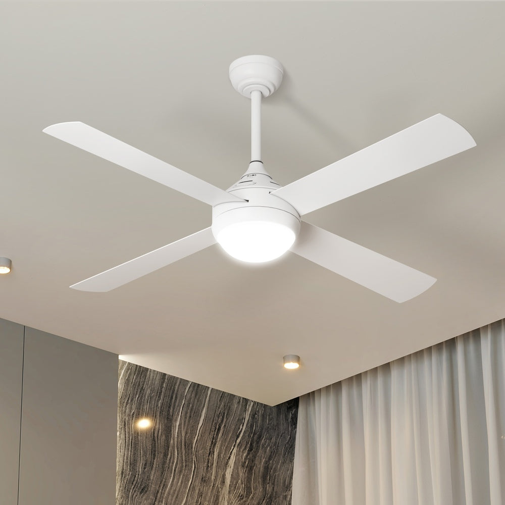 52'' AC Ceiling Fan with Light Remote Control 4 Blades White