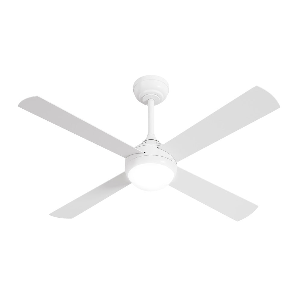 52'' AC Ceiling Fan with Light Remote Control 4 Blades White