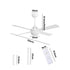 52'' AC Ceiling Fan with Light Remote Control 4 Blades White