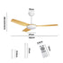 52" Ceiling Fan with Light DC Remote Control 5 Speed Wood