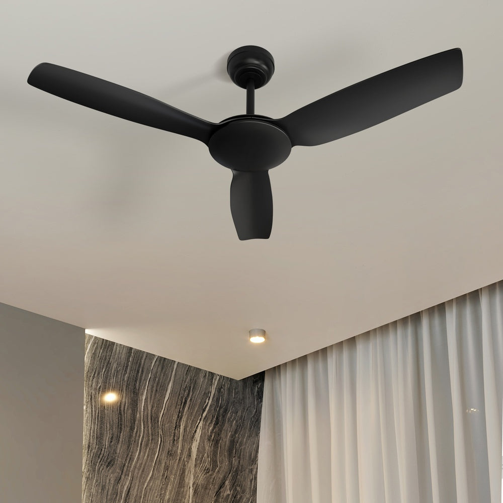 52'' Ceiling Fan DC 3 ABS Blades Remote Control Timer Black