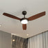 52" Ceiling Fan with Light DC Remote Control 5 Speed Walnut